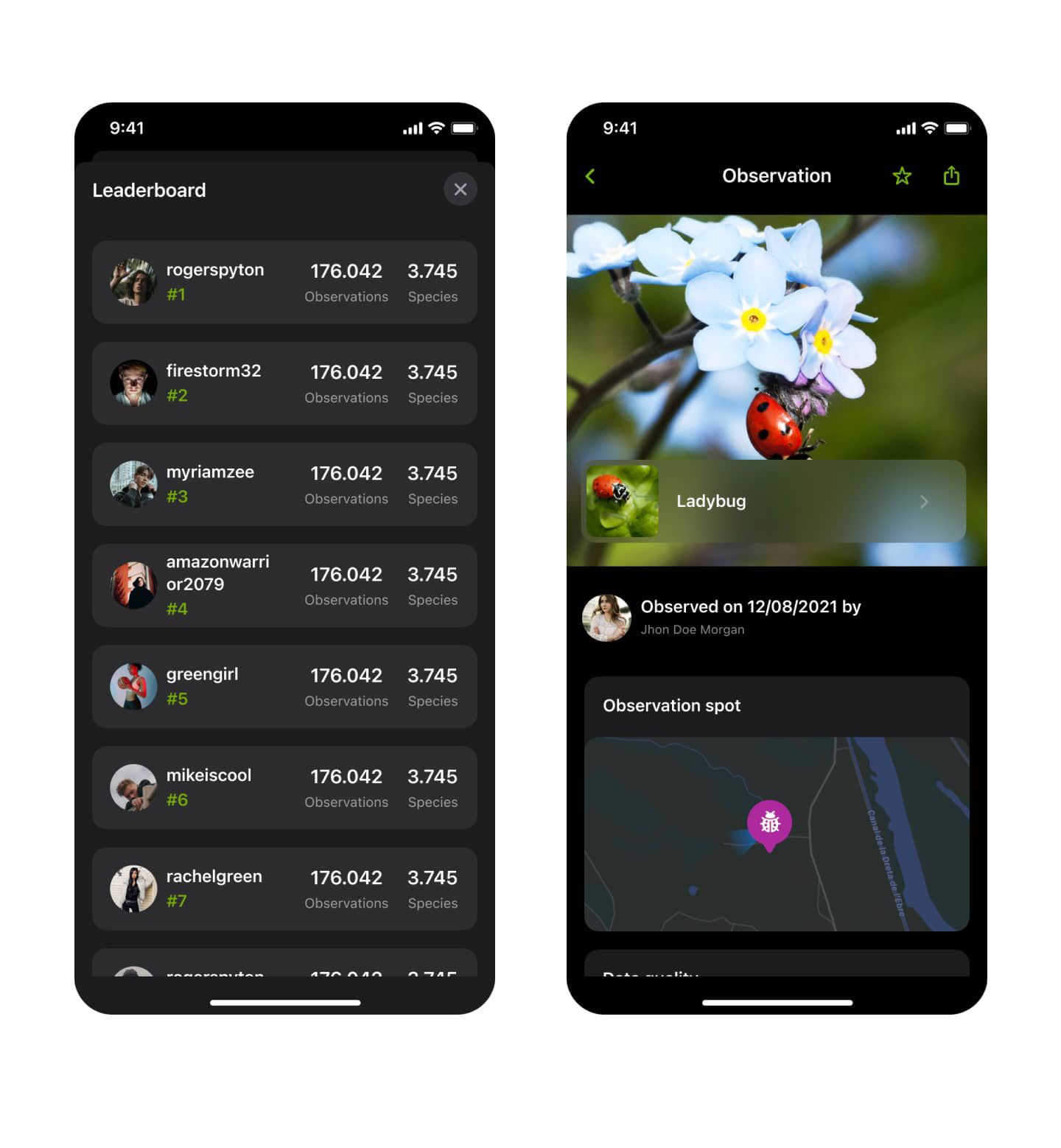 iNaturalist iOS App illustration