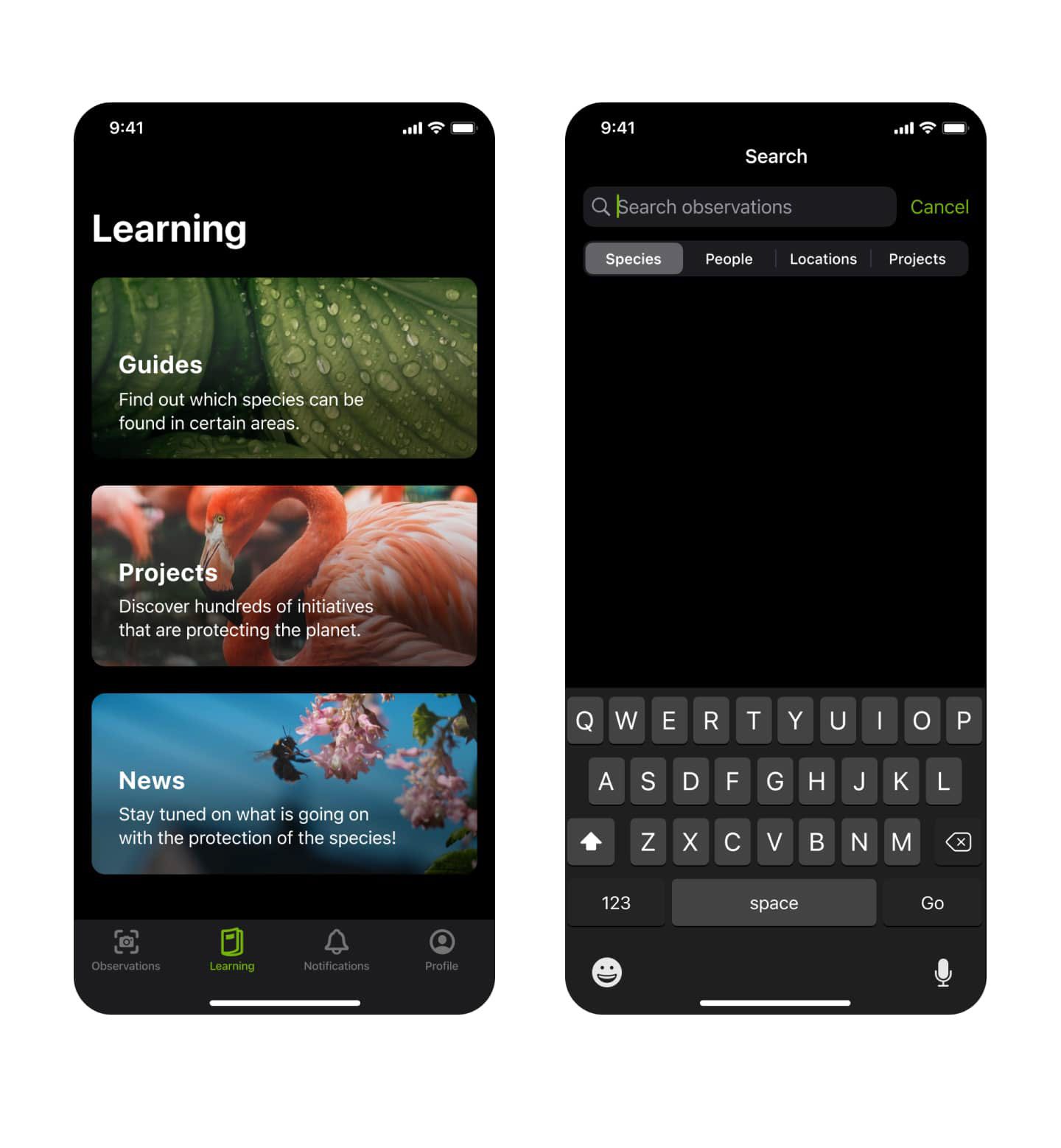 iNaturalist iOS App illustration